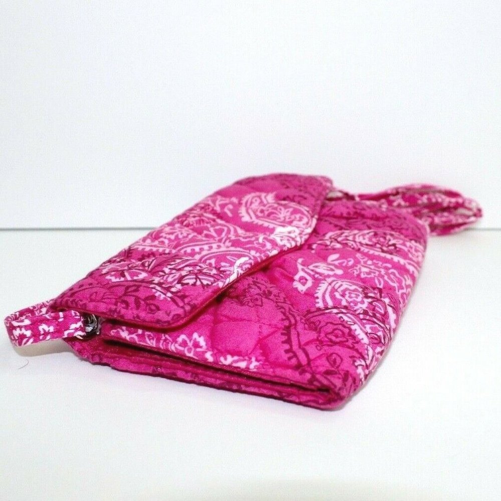 Vera Bradley Pink Stamped Paisley Crossbody Strap Wallet Bag - Picture 4 of 7